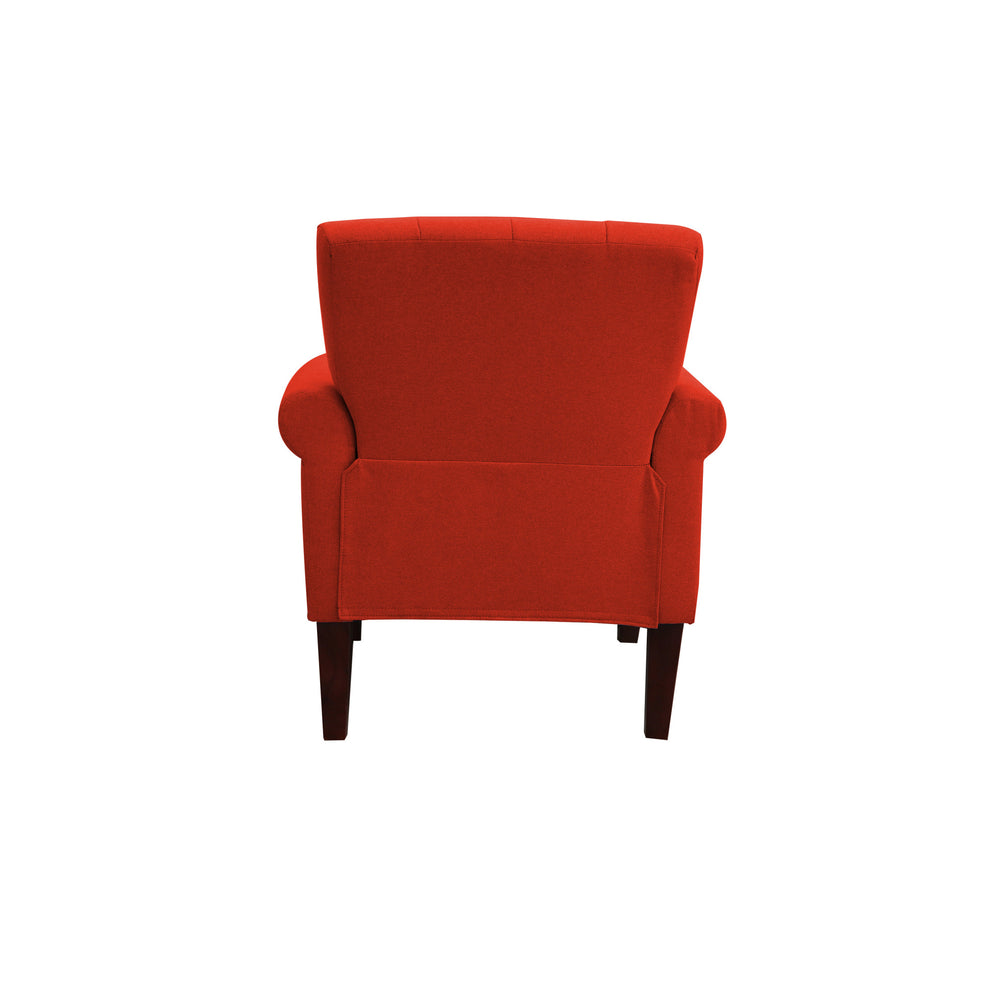 Orange and Brown Upholstered Arm Chair By Homeroots | Accent Chairs | Modishstore - 3