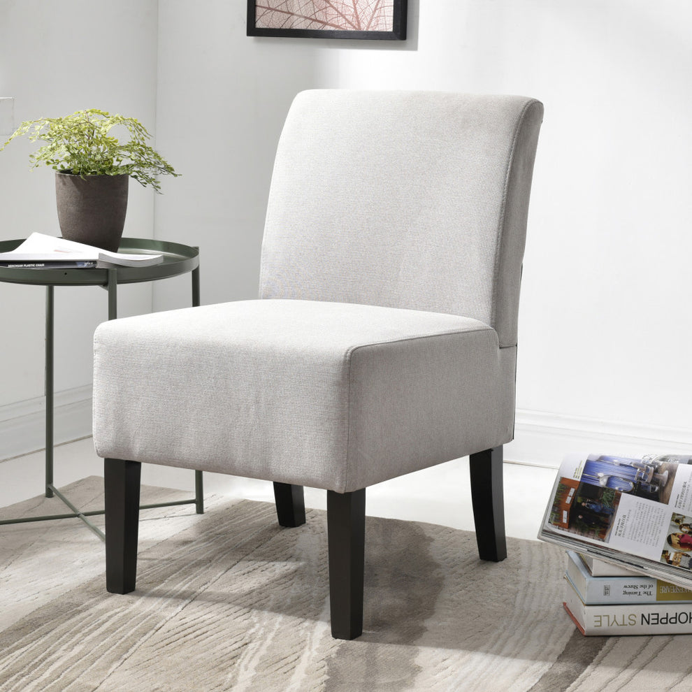 Gray and Black Upholstered Slipper Chair By Homeroots | Accent Chairs | Modishstore - 4