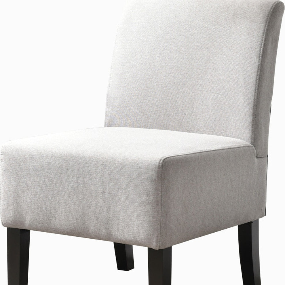 Gray and Black Upholstered Slipper Chair By Homeroots | Accent Chairs | Modishstore - 3