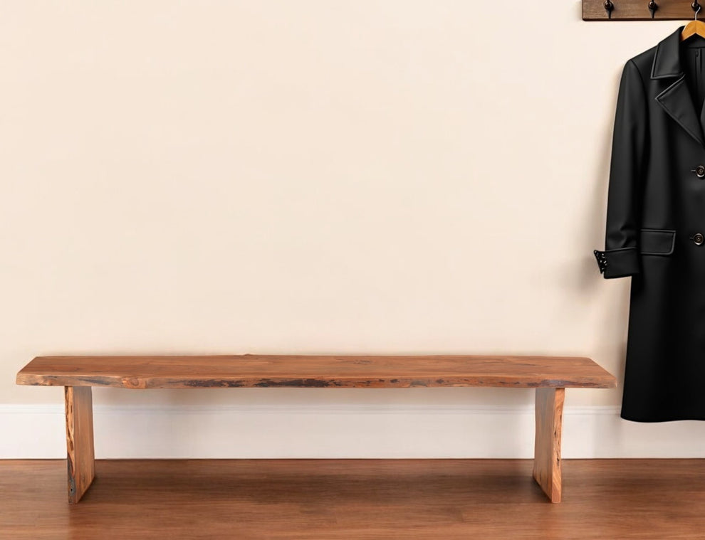 Natural Solid Wood Dining Bench By Homeroots | Benches | Modishstore - 2