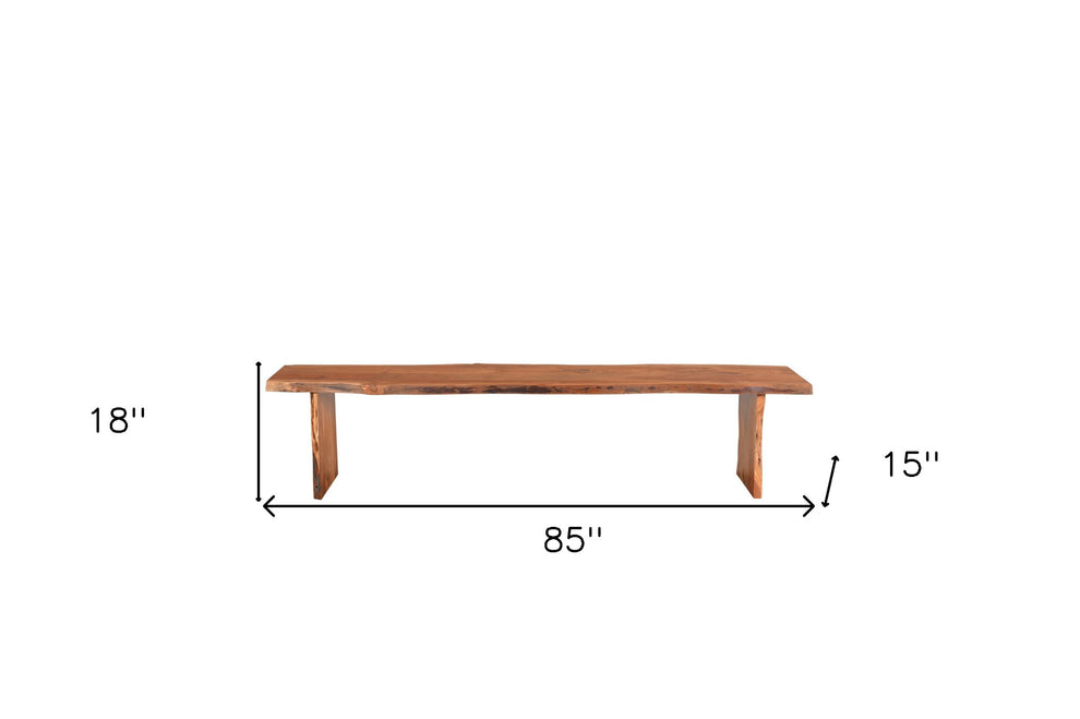 Natural Solid Wood Dining Bench By Homeroots | Benches | Modishstore - 7