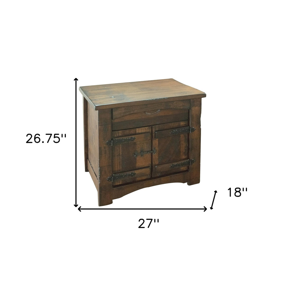 Brown One Drawer Nightstand By Homeroots | Nightstands | Modishstore - 5