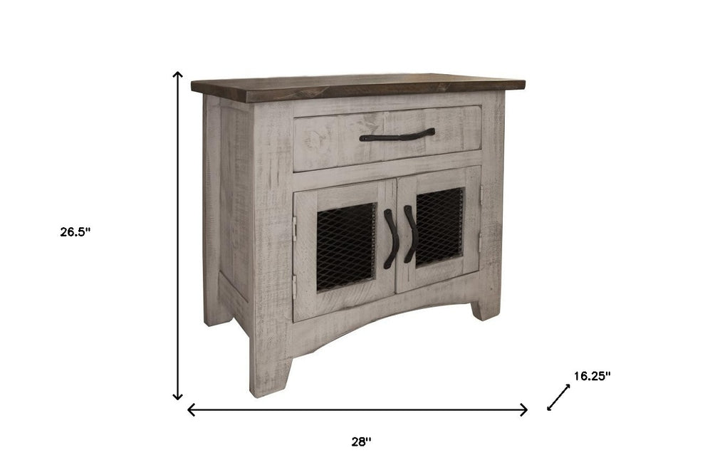 Gray One Drawer Nightstand By Homeroots | Nightstands | Modishstore - 5
