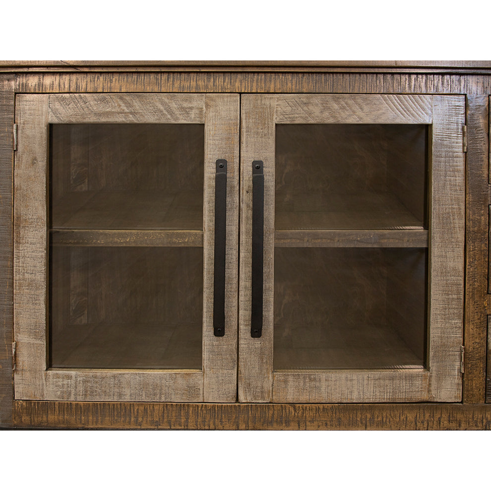 Brown Solid and Manufactured Wood Distressed Buffet Table By Homeroots | Sideboards | Modishstore - 2