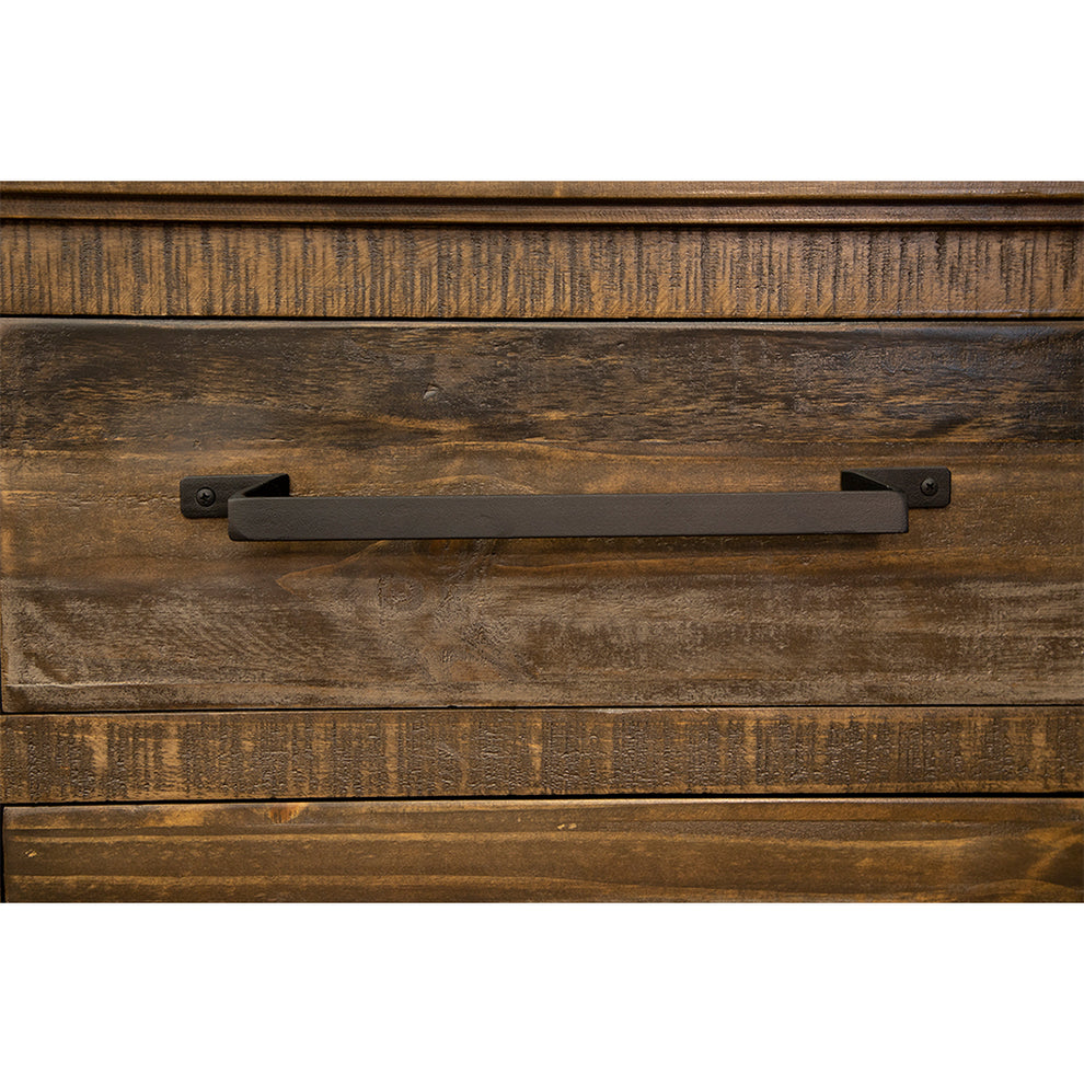 Brown Solid and Manufactured Wood Distressed Buffet Table By Homeroots | Sideboards | Modishstore - 4