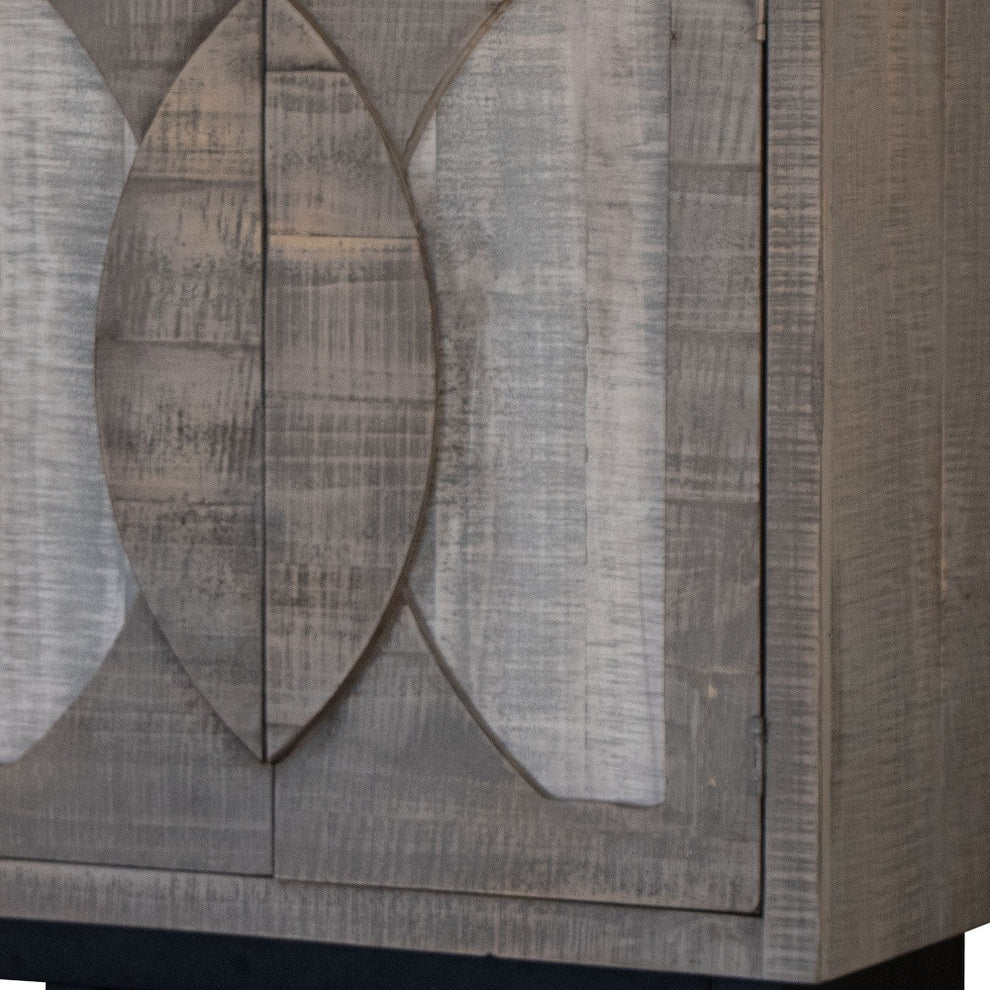 Gray Solid and Manufactured Wood Distressed Buffet Table By Homeroots | Sideboards | Modishstore - 2