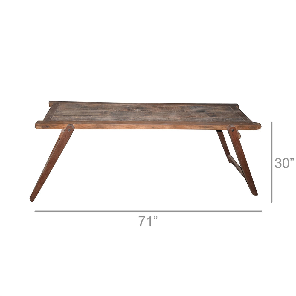 Brown Reclaimed Wood Distressed Folding Console Table By Homeroots | Console Tables | Modishstore - 6