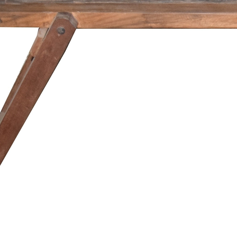 Brown Reclaimed Wood Distressed Folding Console Table By Homeroots | Console Tables | Modishstore - 3