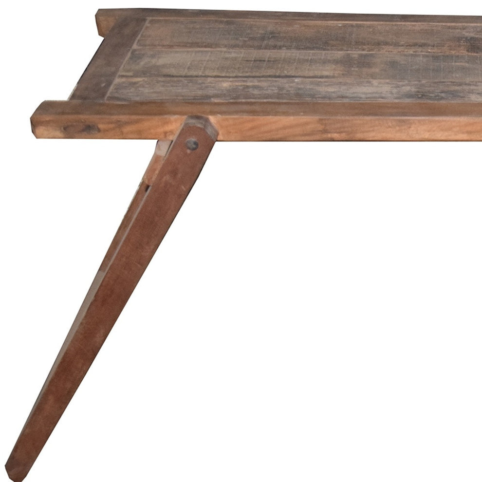 Brown Reclaimed Wood Distressed Folding Console Table By Homeroots | Console Tables | Modishstore - 4