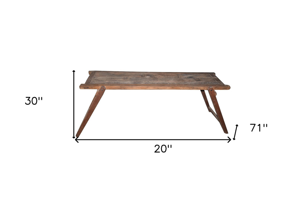 Brown Reclaimed Wood Distressed Folding Console Table By Homeroots | Console Tables | Modishstore - 5