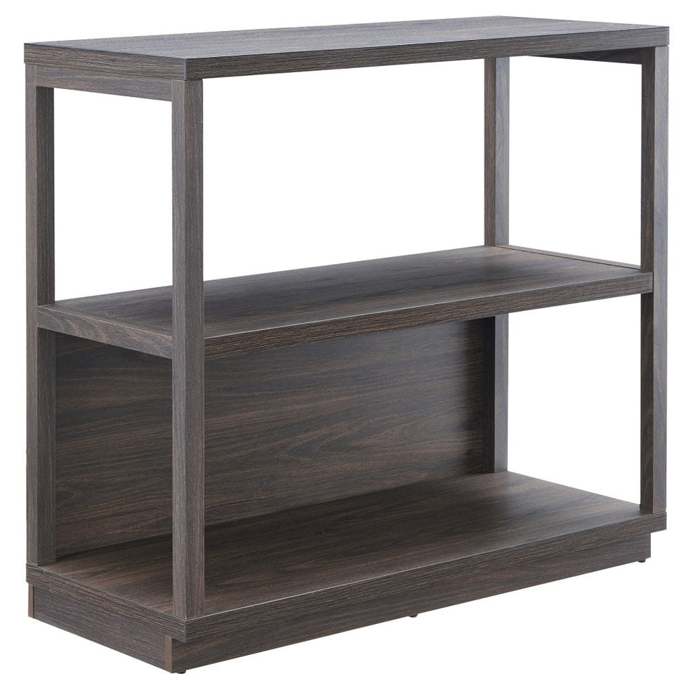 Brown Three Tier Standard Bookcase By Homeroots | Bookcases | Modishstore - 5