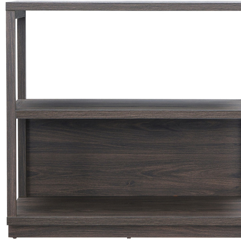 Brown Three Tier Standard Bookcase By Homeroots | Bookcases | Modishstore - 4