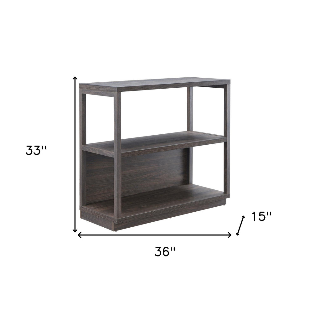 Brown Three Tier Standard Bookcase By Homeroots | Bookcases | Modishstore - 6