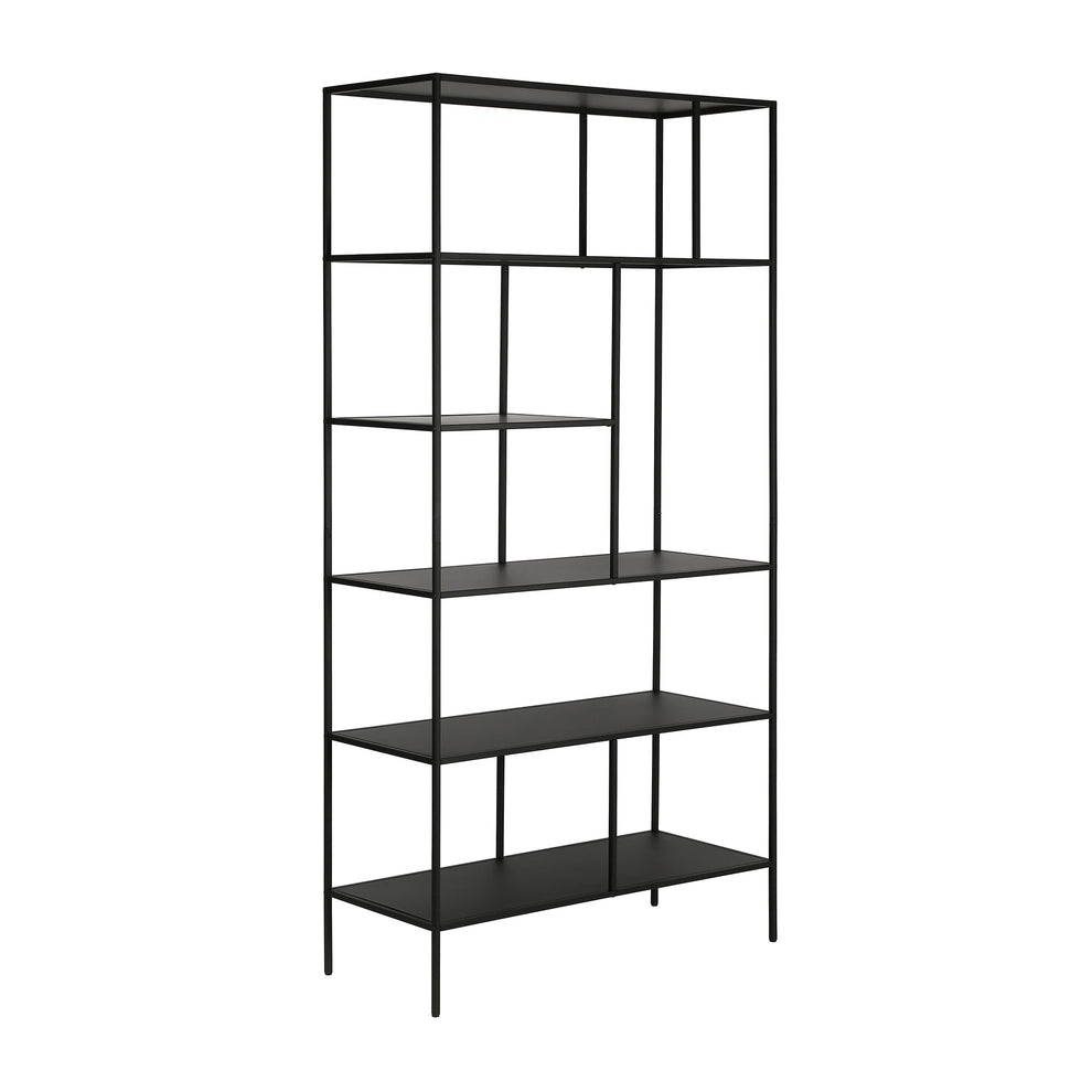 Black Metal Six Tier Etagere Bookcase By Homeroots | Bookcases | Modishstore - 2
