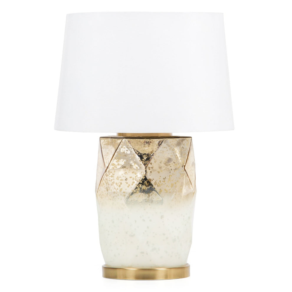 White and Gold Mercury Glass Table Lamp With White Cone Shade By Homeroots | Table Lamps | Modishstore - 7