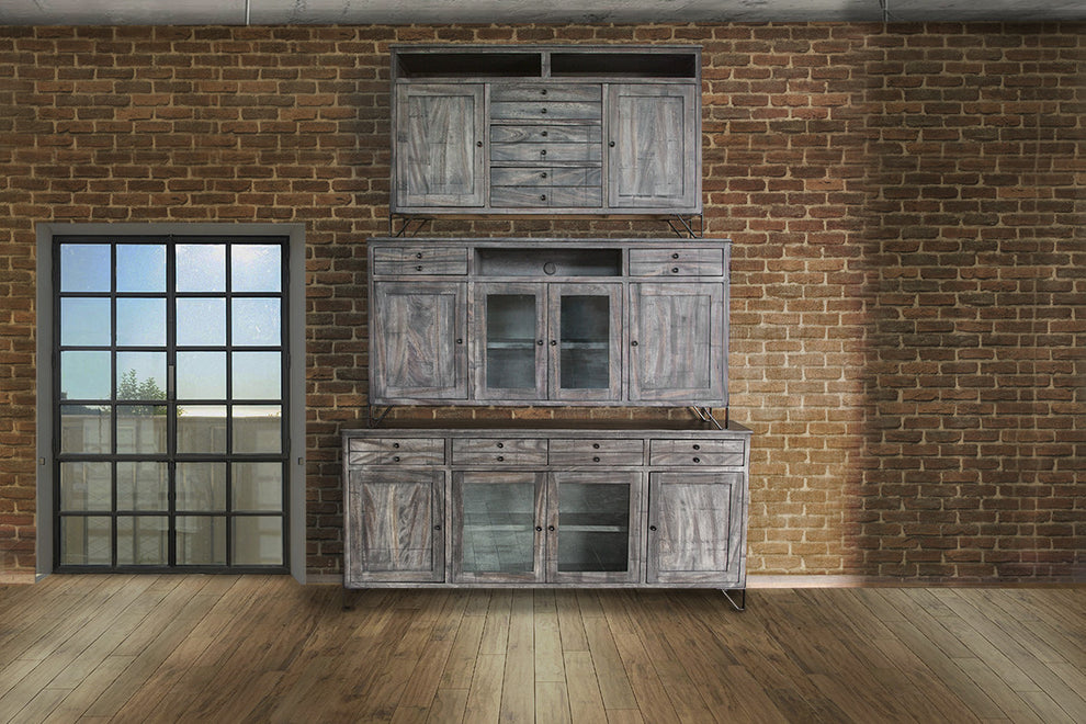Gray Mango Solid Wood Enclosed Storage Distressed TV Stand By Homeroots | TV Stands | Modishstore - 3