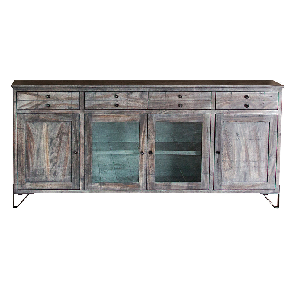 Gray Mango Solid Wood Enclosed Storage Distressed TV Stand By Homeroots | TV Stands | Modishstore - 6