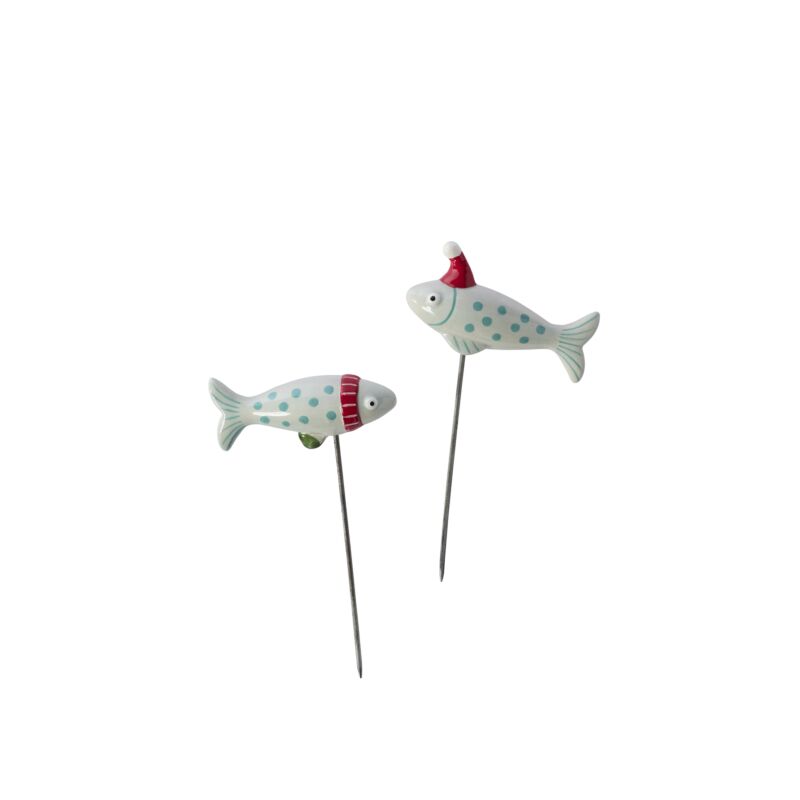 Festive Fish Plant Sticks Set of 6 By Accent Decor | Planters, Troughs & Cachepots | Modishstore - 2