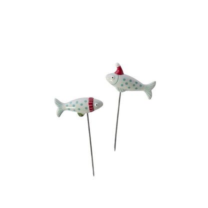 Festive Fish Plant Sticks Set of 6 By Accent Decor | Planters, Troughs & Cachepots | Modishstore - 2