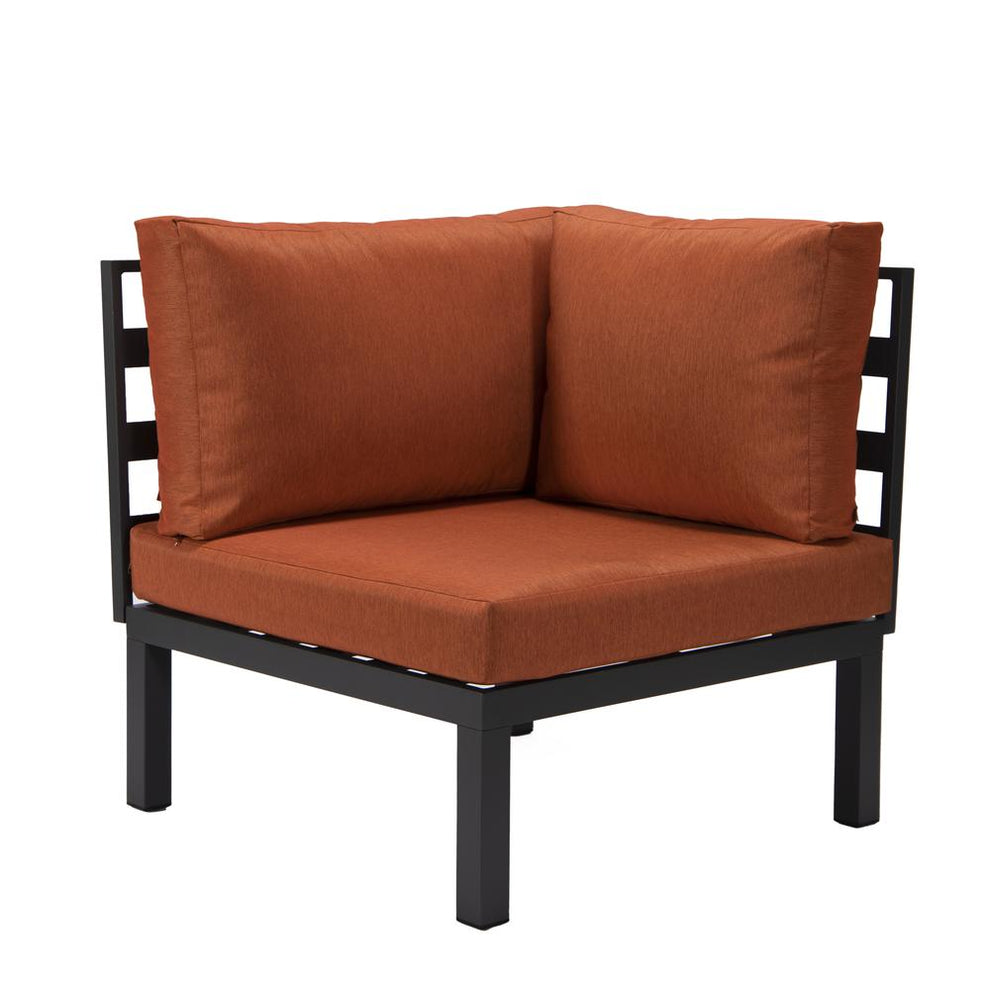 LeisureMod Hamilton 6-Piece Aluminum Patio Conversation Set With Cushions | Outdoor Sofas, Loveseats & Sectionals | Modishstore - 74