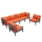 LeisureMod Hamilton 6-Piece Aluminum Patio Conversation Set With Cushions | Outdoor Sofas, Loveseats & Sectionals | Modishstore - 69