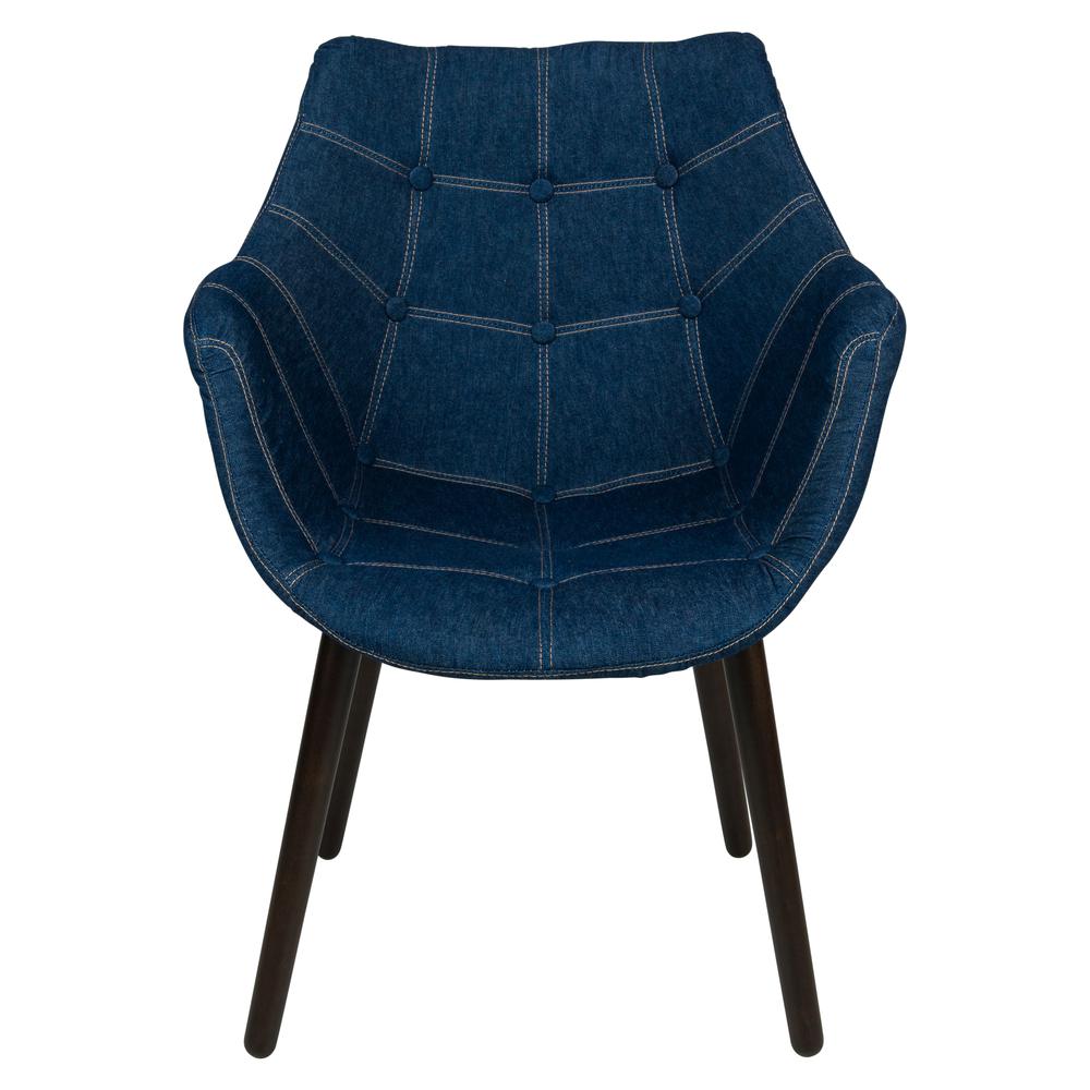 LeisureMod Milburn Tufted Denim Lounge Chair, Set of 2 | Lounge Chairs | Modishstore - 3