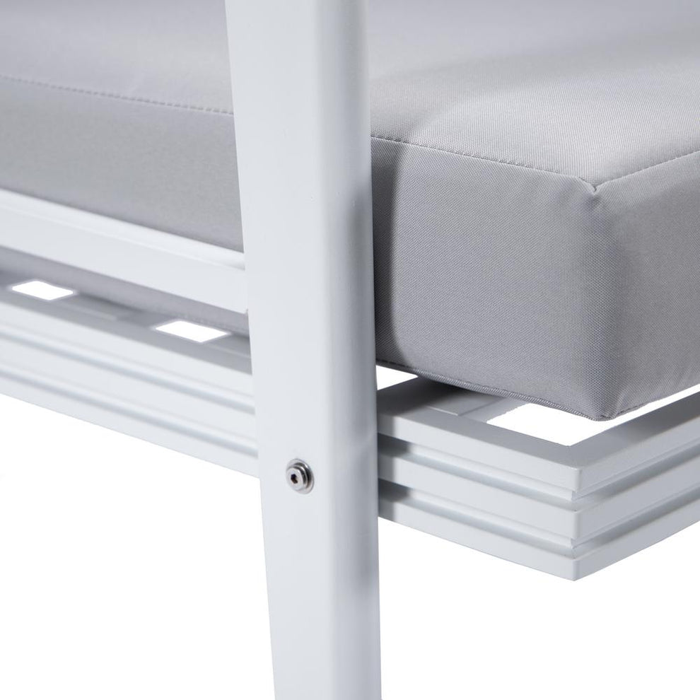 LeisureMod Walbrooke Outdoor Patio White Aluminum Armchairs With Cushions Set Of 2 | Outdoor Chairs | Modishstore - 15