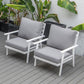 LeisureMod Walbrooke Outdoor Patio White Aluminum Armchairs With Cushions Set Of 2 | Outdoor Chairs | Modishstore - 20