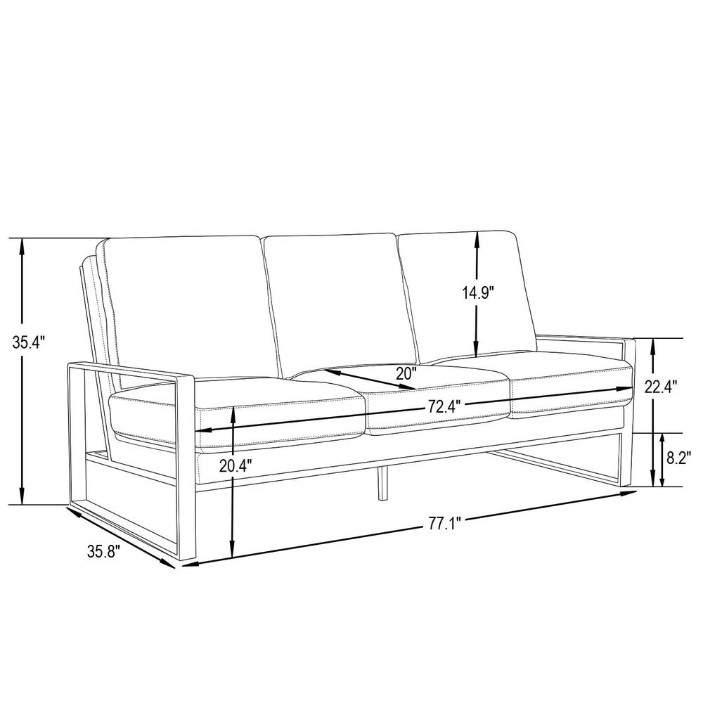 LeisureMod Jefferson Contemporary Modern Design Velvet Sofa With Silver Frame | Sofas | Modishstore - 33