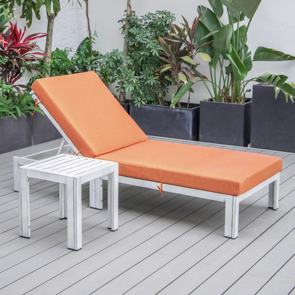LeisureMod Chelsea Modern Outdoor Weathered Grey Chaise Lounge Chair With Side Table & Cushions | Outdoor Chaise Lounges | Modishstore - 14