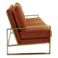 LeisureMod Jefferson Contemporary Modern Design Velvet Sofa With Gold Frame. | Sofas | Modishstore - 32