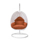 LeisureMod White Wicker Hanging Egg Swing Chair | Outdoor Porch Swings | Modishstore - 70