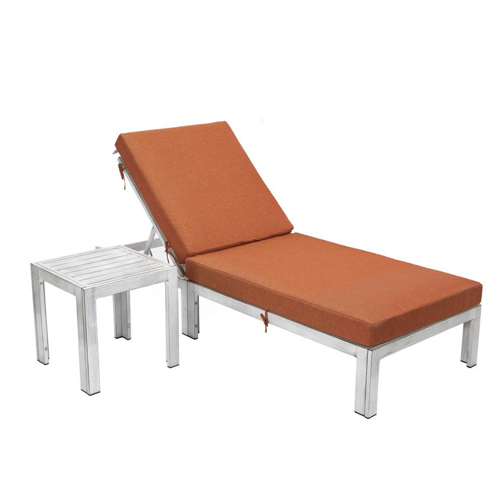 LeisureMod Chelsea Modern Outdoor Weathered Grey Chaise Lounge Chair With Side Table & Cushions | Outdoor Chaise Lounges | Modishstore - 15