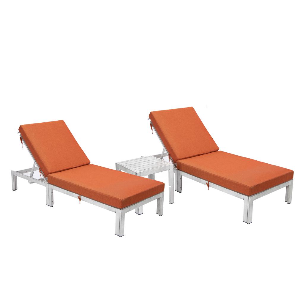 LeisureMod Chelsea Modern Outdoor Weathered Grey Chaise Lounge Chair Set of 2 With Side Table & Cushions | Outdoor Chaise Lounges | Modishstore - 13