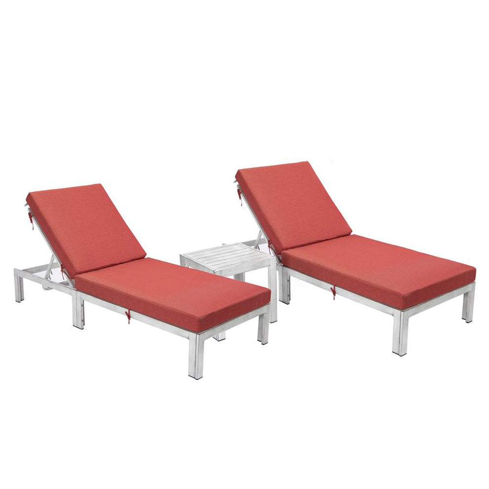 LeisureMod Chelsea Modern Outdoor Weathered Grey Chaise Lounge Chair Set of 2 With Side Table & Cushions | Outdoor Chaise Lounges | Modishstore - 20