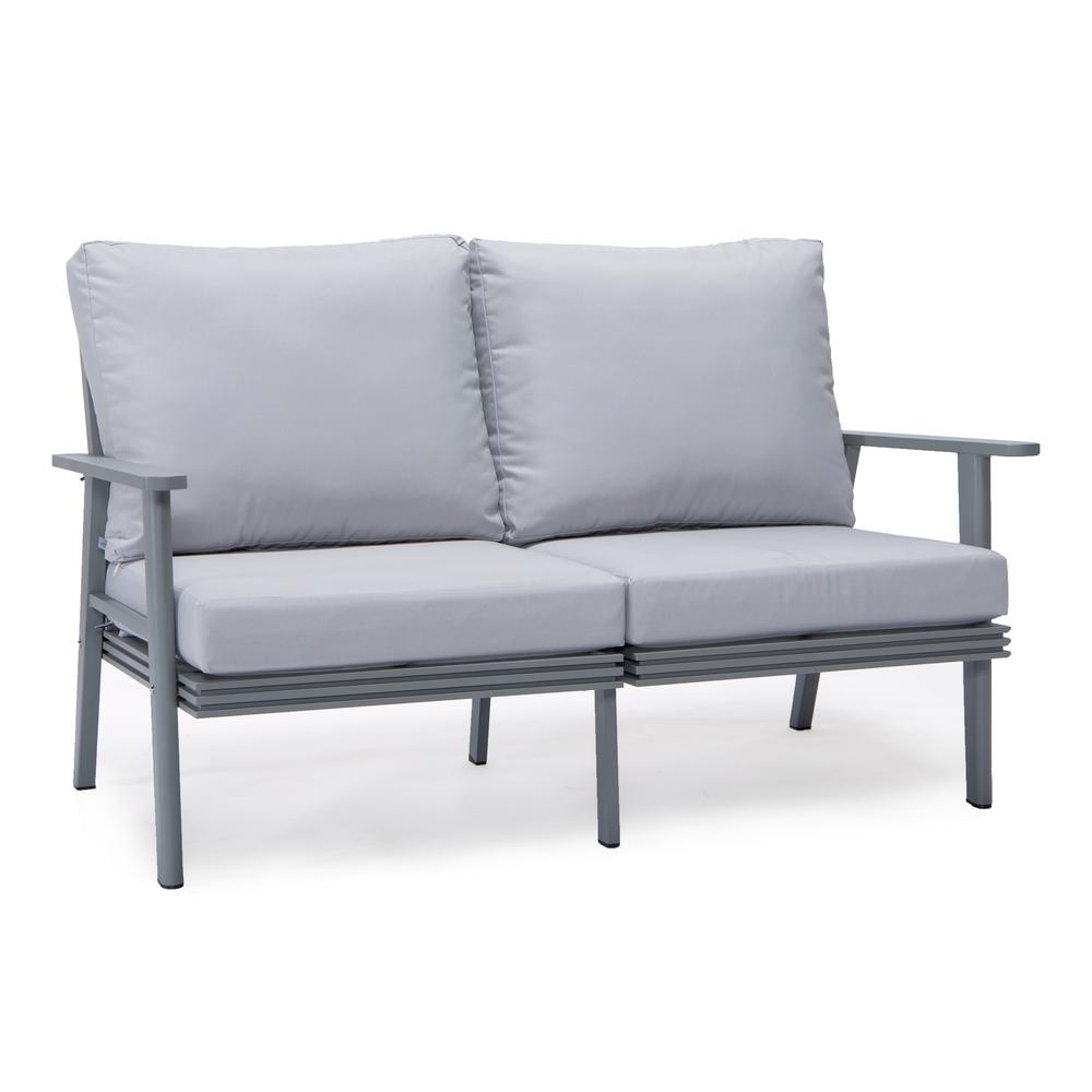 LeisureMod Walbrooke Modern 3-Piece Outdoor Patio Set with Grey Aluminum Frame | Outdoor Sofas, Loveseats & Sectionals | Modishstore - 54