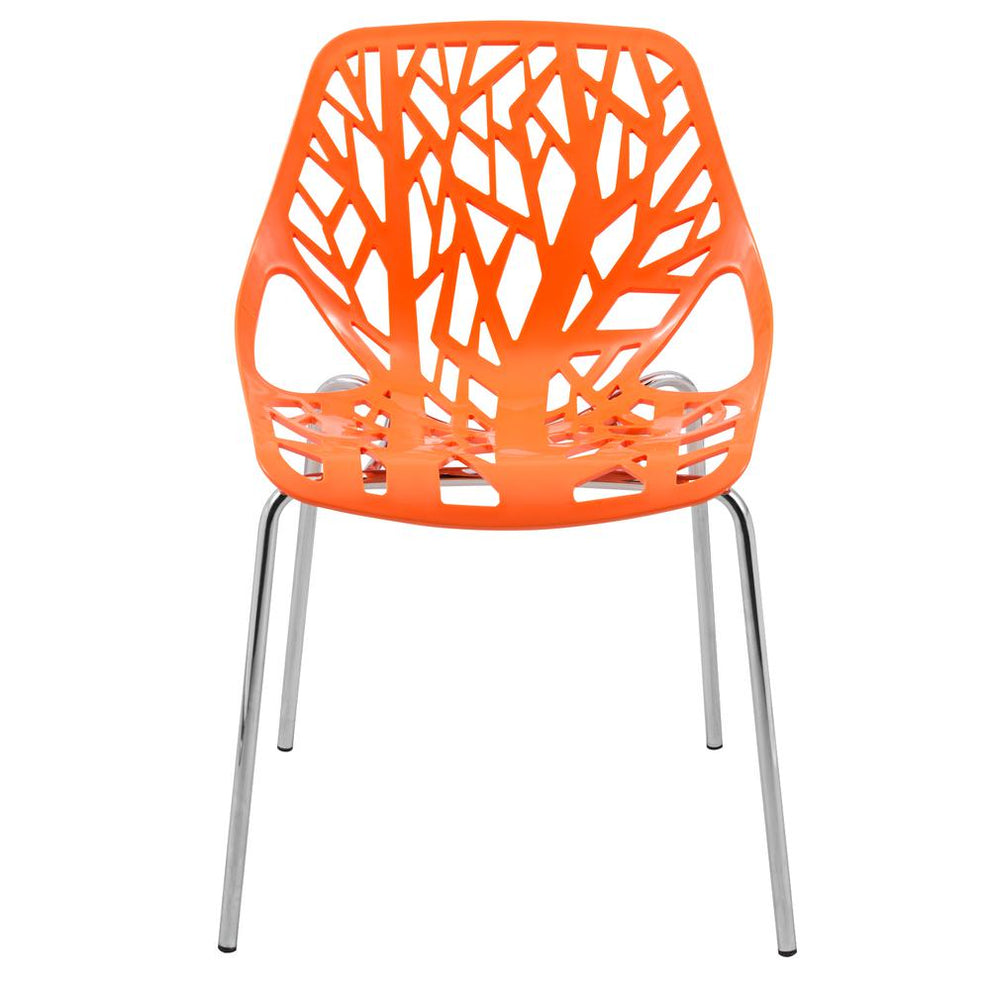 Leisuremod Ravenna Mid-Century Modern 5-Piece Metal Dining Set with 4 Stackable Plastic Chairs | Dining Sets | Modishstore - 75