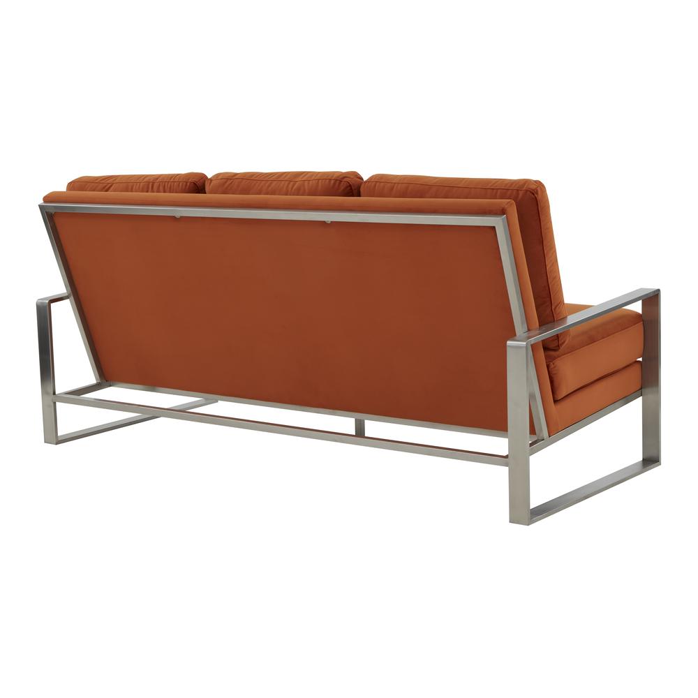 LeisureMod Jefferson Contemporary Modern Design Velvet Sofa With Silver Frame | Sofas | Modishstore - 31