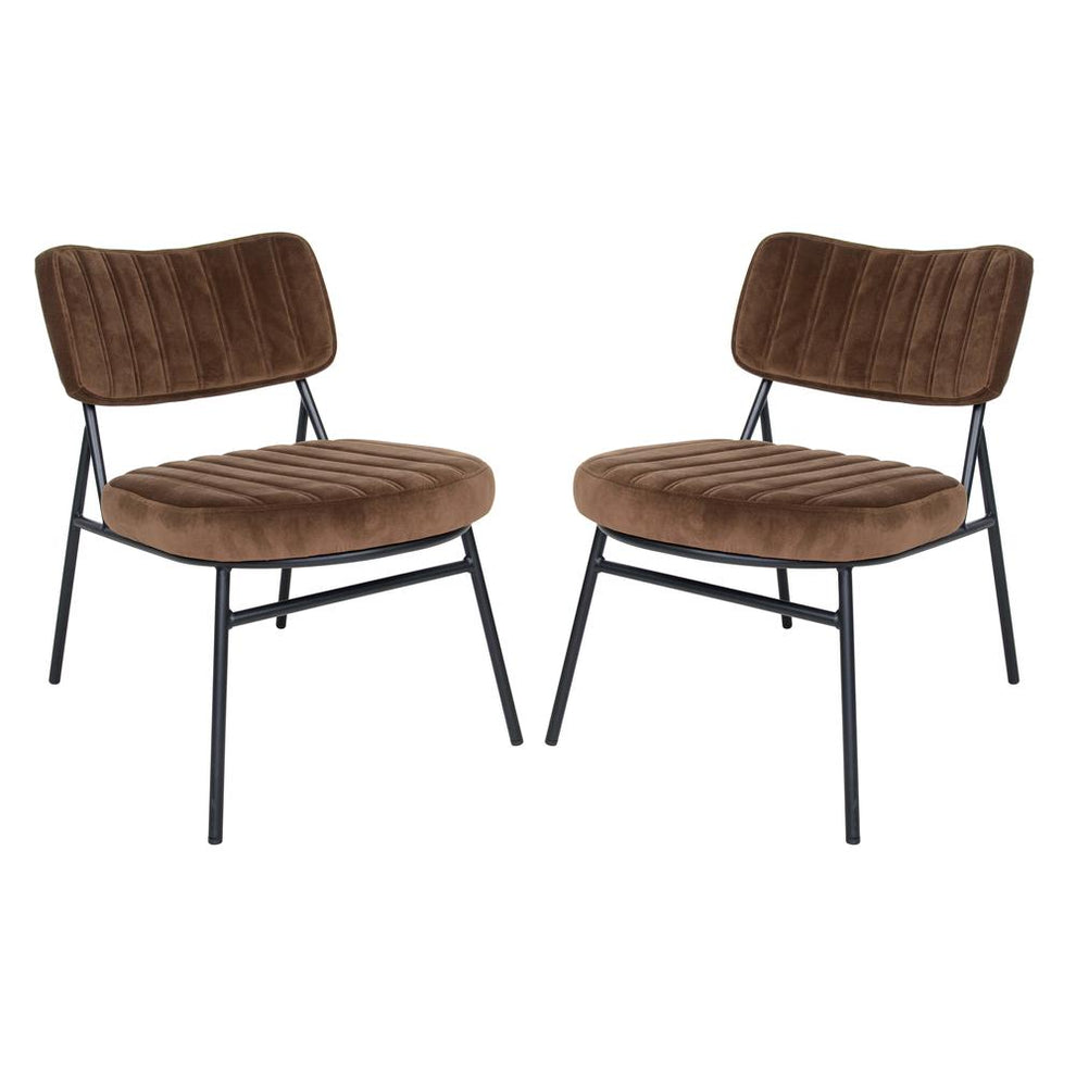 LeisureMod Marilane Velvet Accent Chair With Metal Frame Set of 2 | Accent Chairs | Modishstore - 5