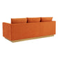 LeisureMod Nervo Modern Mid-Century Upholstered Velvet Sofa with Gold Frame | Sofas | Modishstore - 32