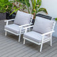 LeisureMod Walbrooke Outdoor Patio White Aluminum Armchairs With Cushions Set Of 2 | Outdoor Chairs | Modishstore - 16
