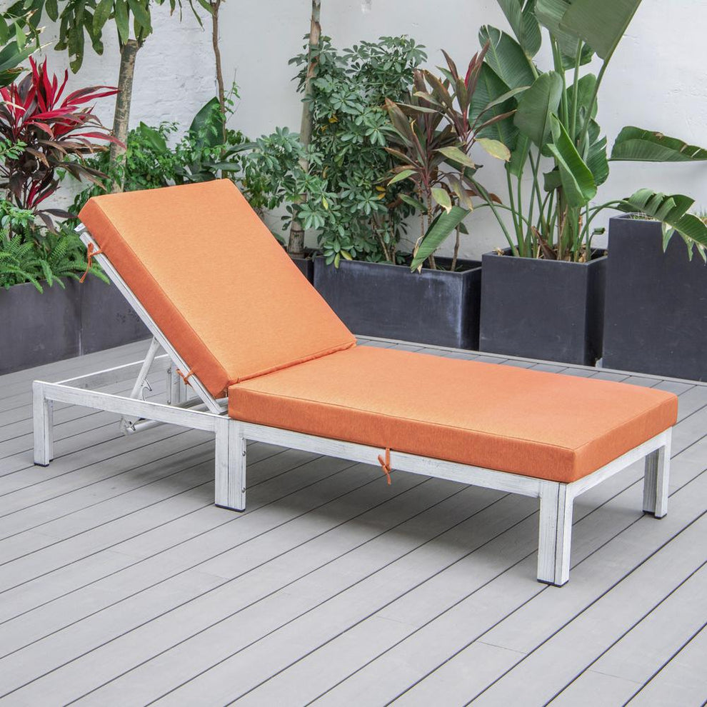 LeisureMod Chelsea Modern Outdoor Weathered Grey Chaise Lounge Chair With Cushions | Outdoor Chaise Lounges | Modishstore - 8