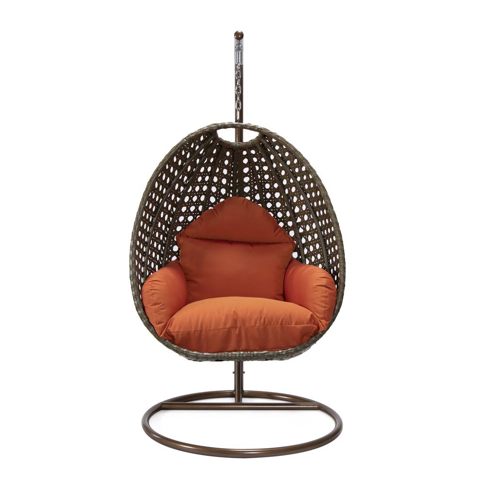 LeisureMod Beige Wicker Hanging Egg Swing Chair | Outdoor Porch Swings | Modishstore - 79