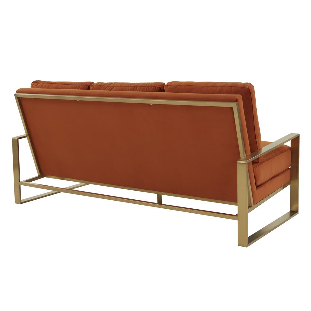LeisureMod Jefferson Contemporary Modern Design Velvet Sofa With Gold Frame. | Sofas | Modishstore - 31