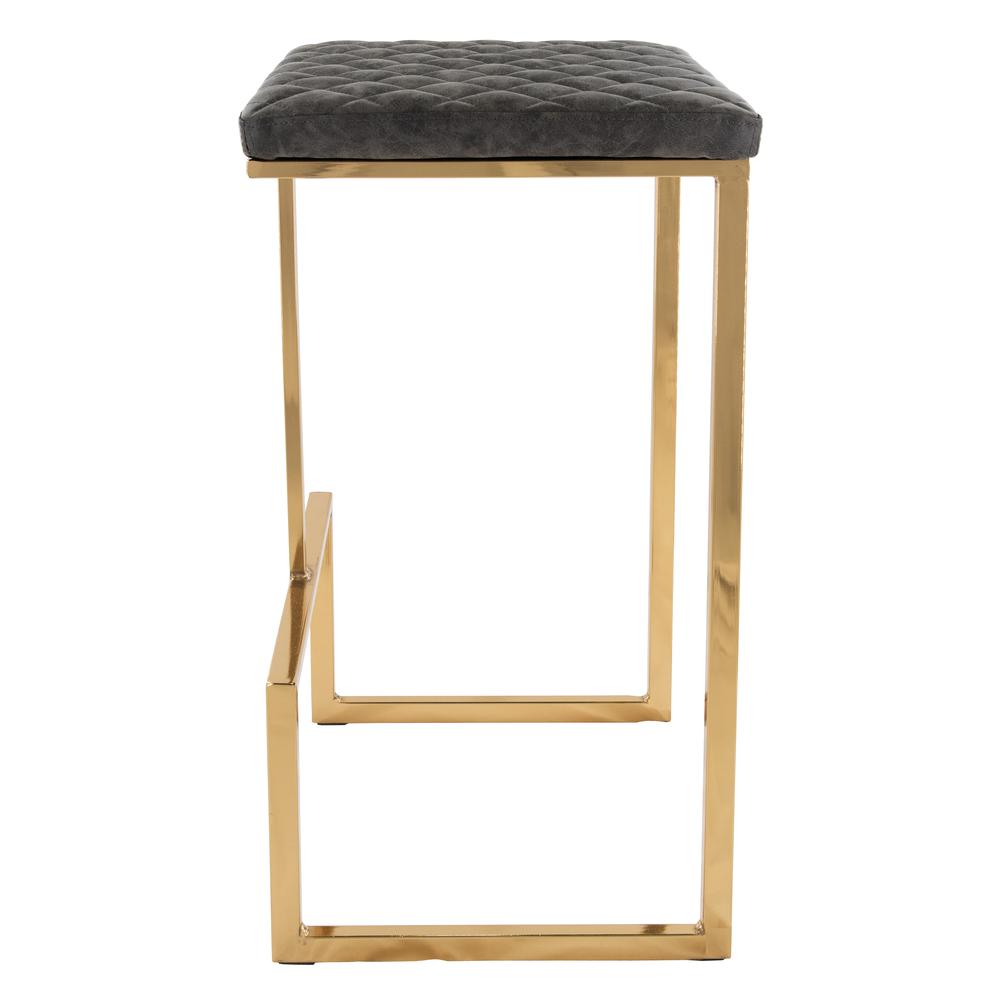 LeisureMod Quincy Quilted Stitched Leather Bar Stools With Gold Metal Frame - QSG29GR | Bar Stools | Modishstore - 5