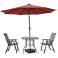 LeisureMod Sierra Modern 9 ft Steel Market Patio Umbrella With Solar Powerd LED & Tilt | Umbrellas | Modishstore - 38