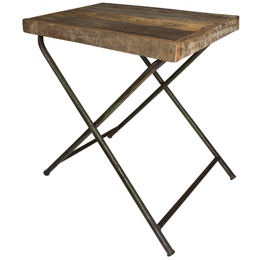 Ingram Folding Tray Table, Reclaimed Wood By HomArt | Accent Tables | Modishstore - 1