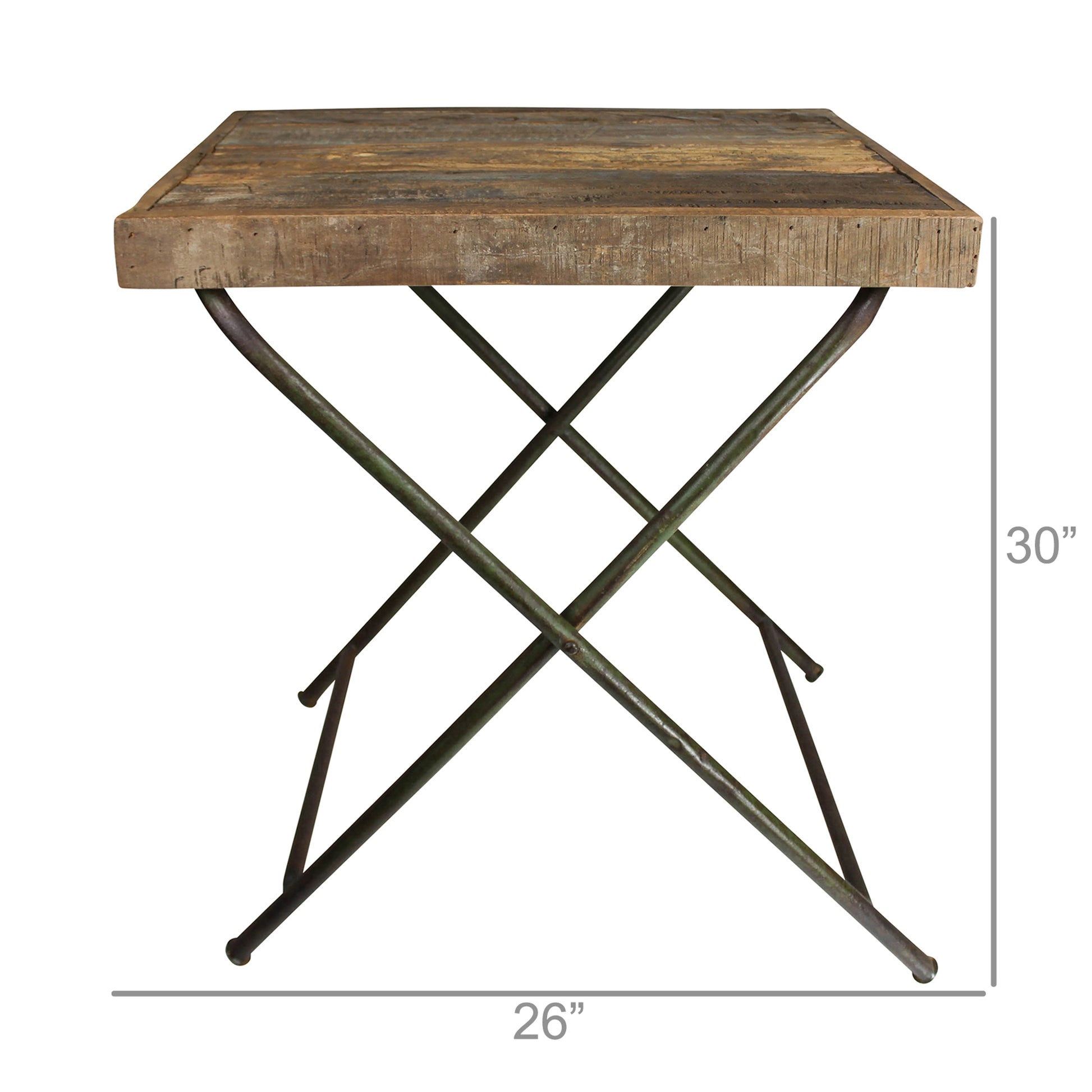 Ingram Folding Tray Table, Reclaimed Wood By HomArt | Accent Tables | Modishstore - 4