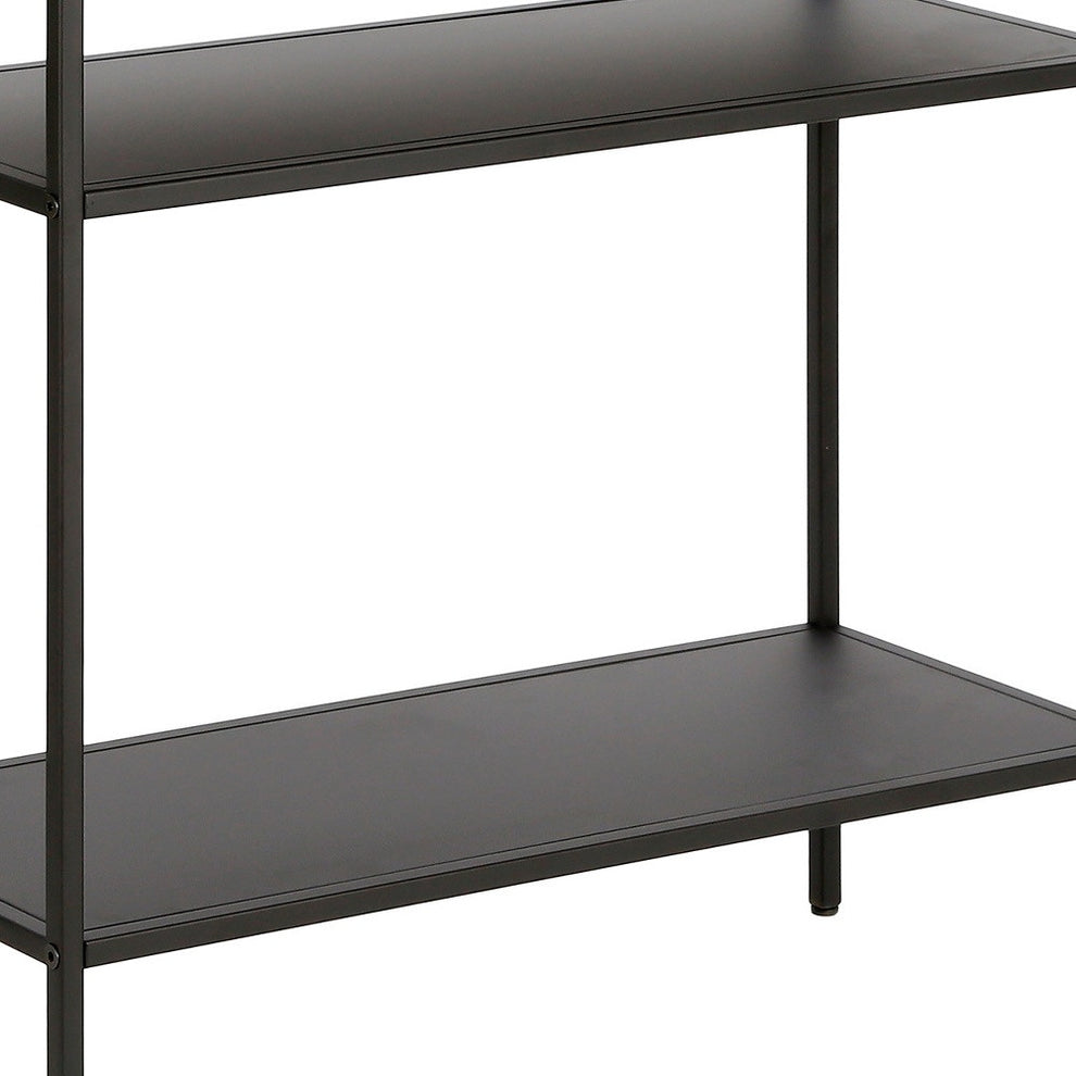 Black Glass And Steel Coffee Table With Three Shelves By Homeroots | Coffee Tables | Modishstore - 14