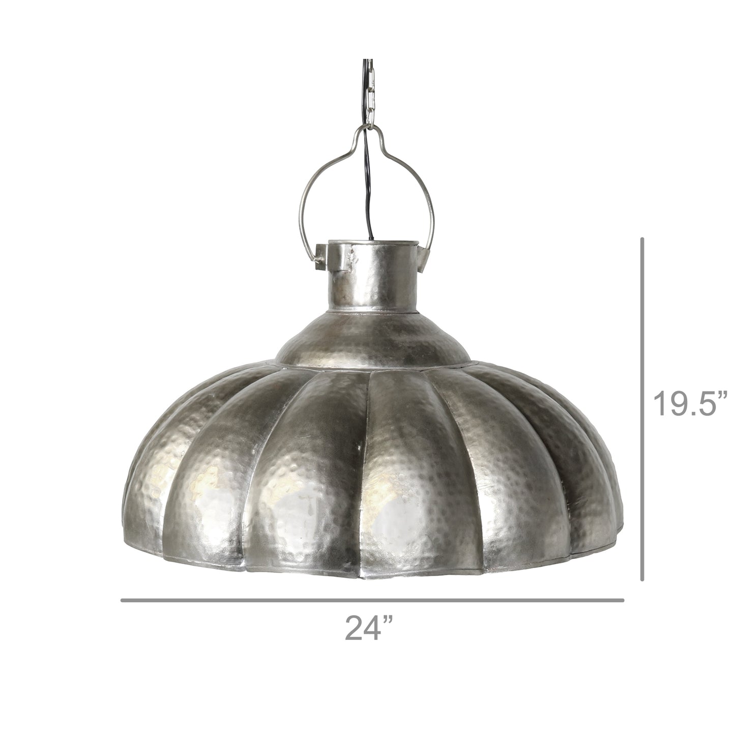 Farrah Scalloped Pendant Lamp - Antique Nickel By HomArt | Pendant Lamps | Modishstore - 6